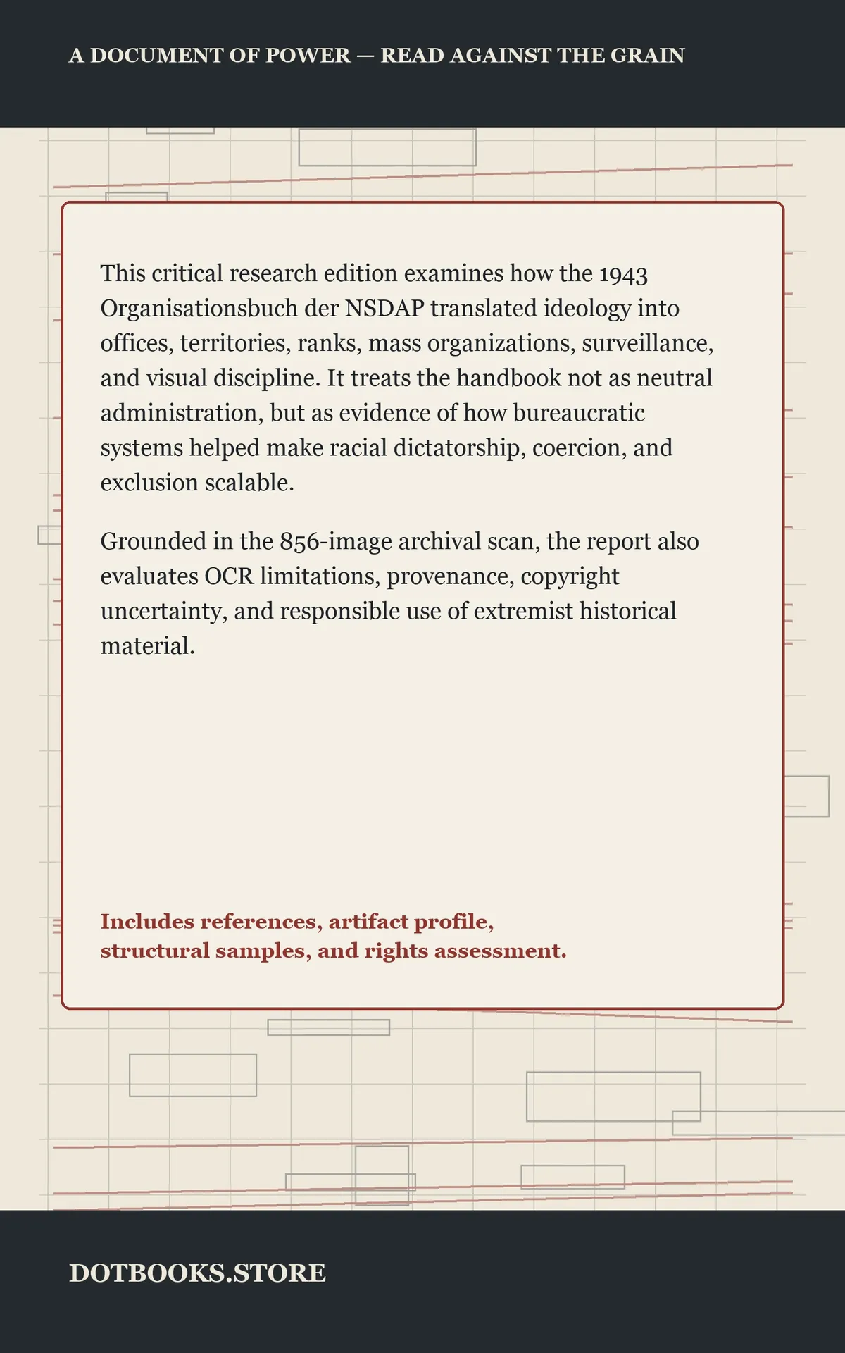 The Bureaucratic Architecture of National Socialism — back cover