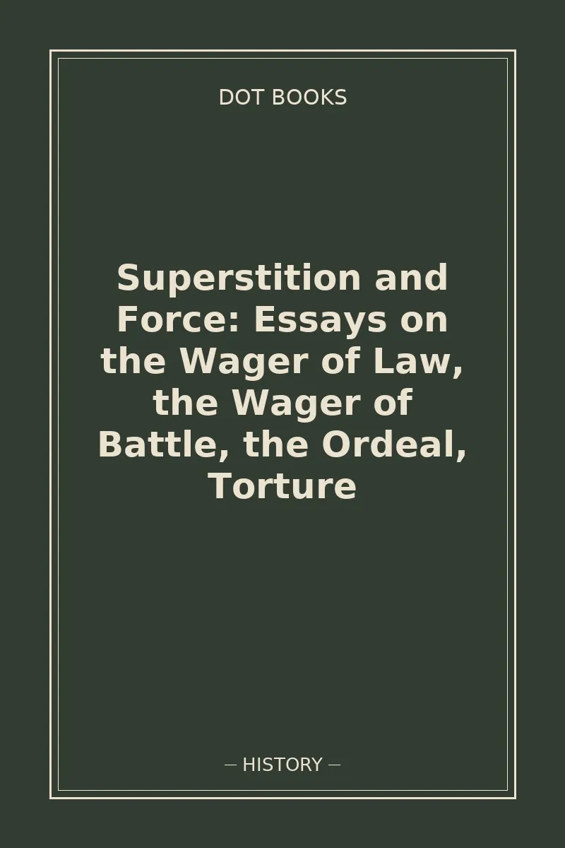 Superstition and Force: Essays on the Wager of Law, the Wager of Battle, the Ordeal, Torture