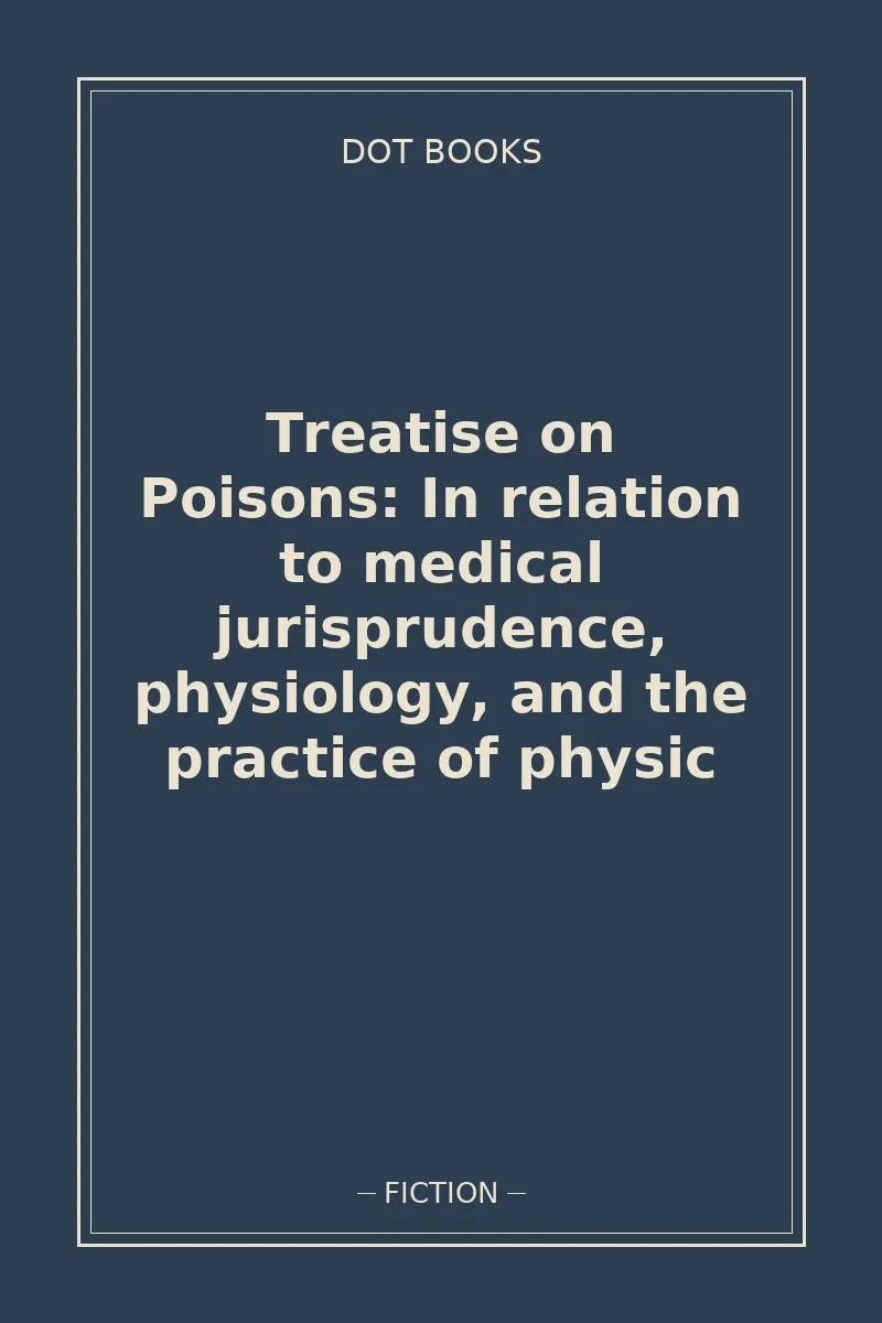 Treatise on Poisons: In relation to medical jurisprudence, physiology, and the practice of physic