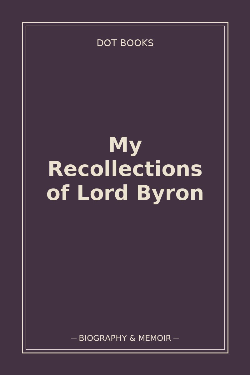 My Recollections of Lord Byron — book cover