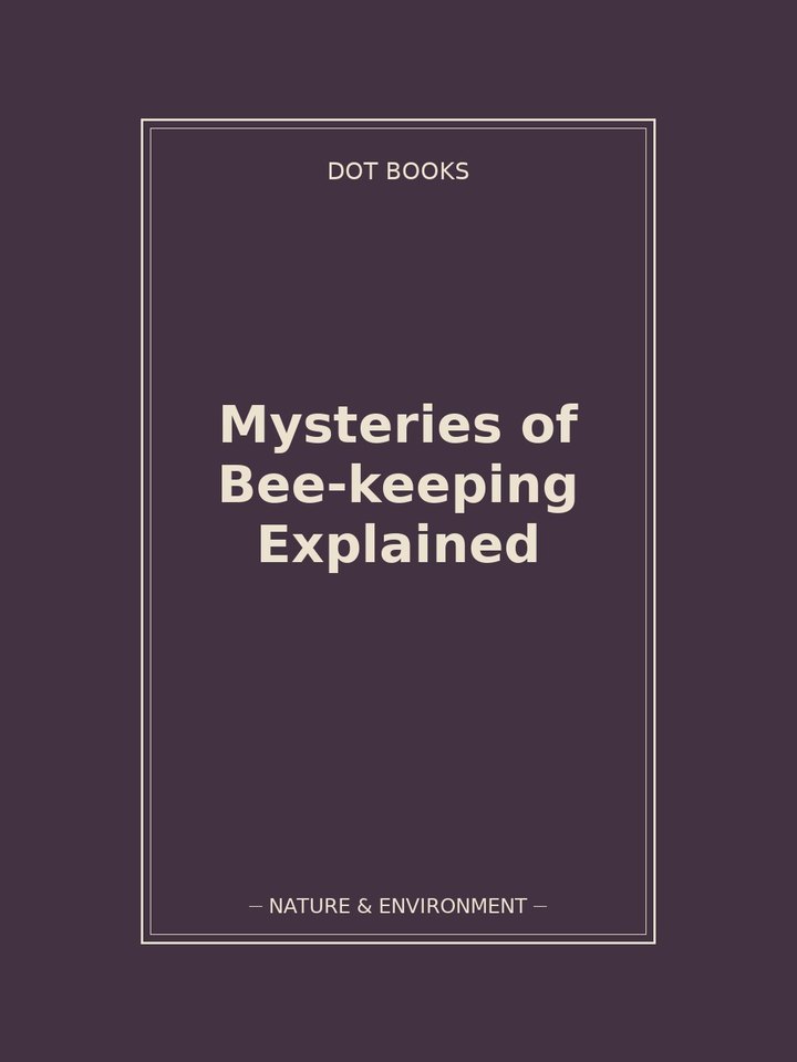 Mysteries of Bee-keeping Explained: story poster